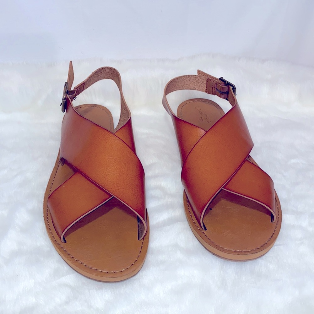 Camel-colored Strappy Sandals